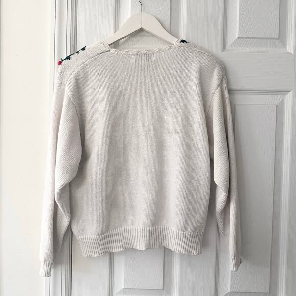 Milano Design Group Vintage Hong Kong Holly Berry Christmas Holiday Cardigan Sml - Picture 8 of 12